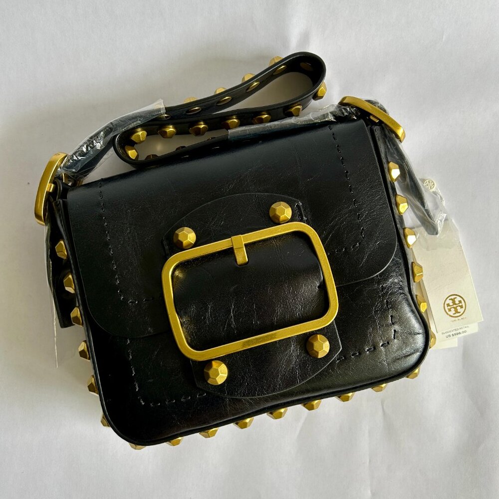 Tory Burch Sawyer Stud Small Leather Shoulder Bag